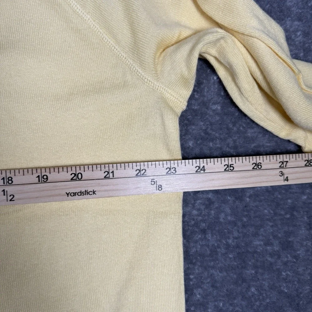 Banana Republic Sweater Mens XL Yellow Crew Neck Cashmere Silk Blend Lightweight